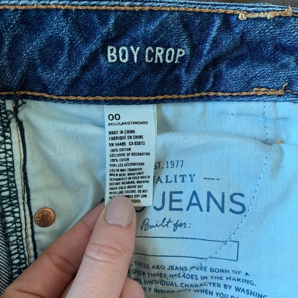 American Eagle Boy Crop Ripped Jeans - Picture 4 of 4
